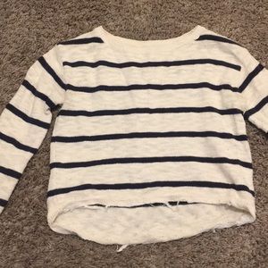 blue and white sweater